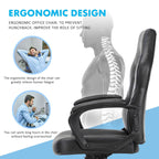 Premium PU Leather Ergonomic Gaming Office Chair with Adjustable Lumbar Support