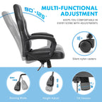 Premium PU Leather Ergonomic Gaming Office Chair with Adjustable Lumbar Support