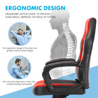 Premium PU Leather Ergonomic Gaming Office Chair with Adjustable Lumbar Support
