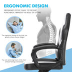 Premium PU Leather Ergonomic Gaming Office Chair with Adjustable Lumbar Support