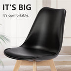 Modern Upholstered PU Leather Dining Chairs, Solid Beech Wood Legs, Comfortable Seating