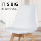 Modern Upholstered PU Leather Dining Chairs, Solid Beech Wood Legs, Comfortable Seating