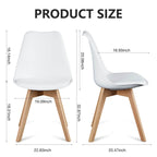 Modern Upholstered PU Leather Dining Chairs, Solid Beech Wood Legs, Comfortable Seating