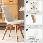 Modern Upholstered PU Leather Dining Chairs, Solid Beech Wood Legs, Comfortable Seating