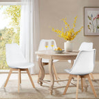 Modern Upholstered PU Leather Dining Chairs, Solid Beech Wood Legs, Comfortable Seating