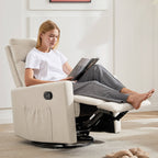 Comfortable Swivel Rocker Recliner Chair for Nursery Living Room Relaxation