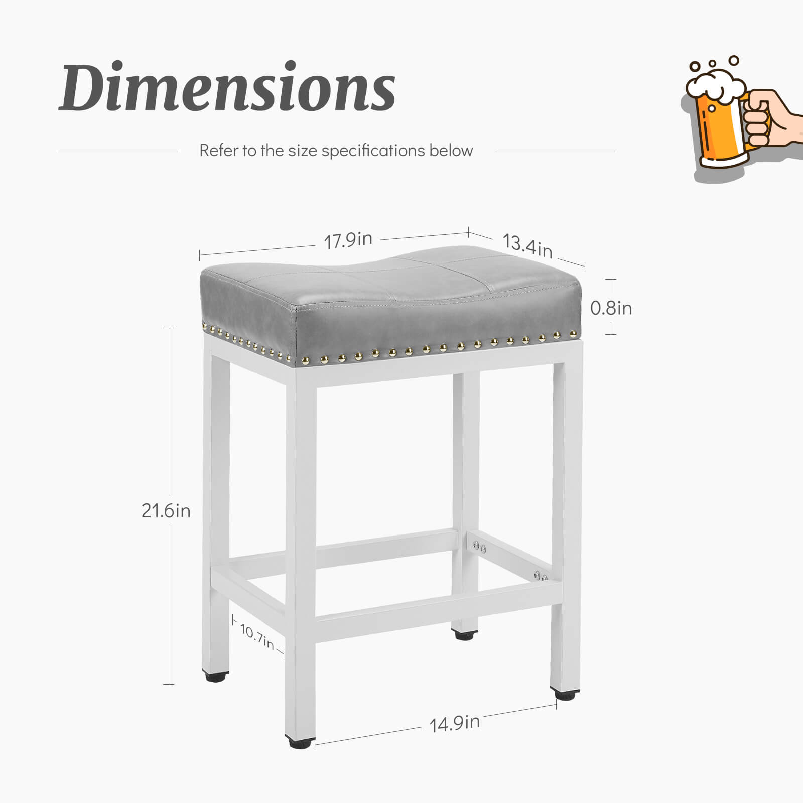 Ergonomic Saddle Bar Stool, Soft Cushion, Durable for Home Dining