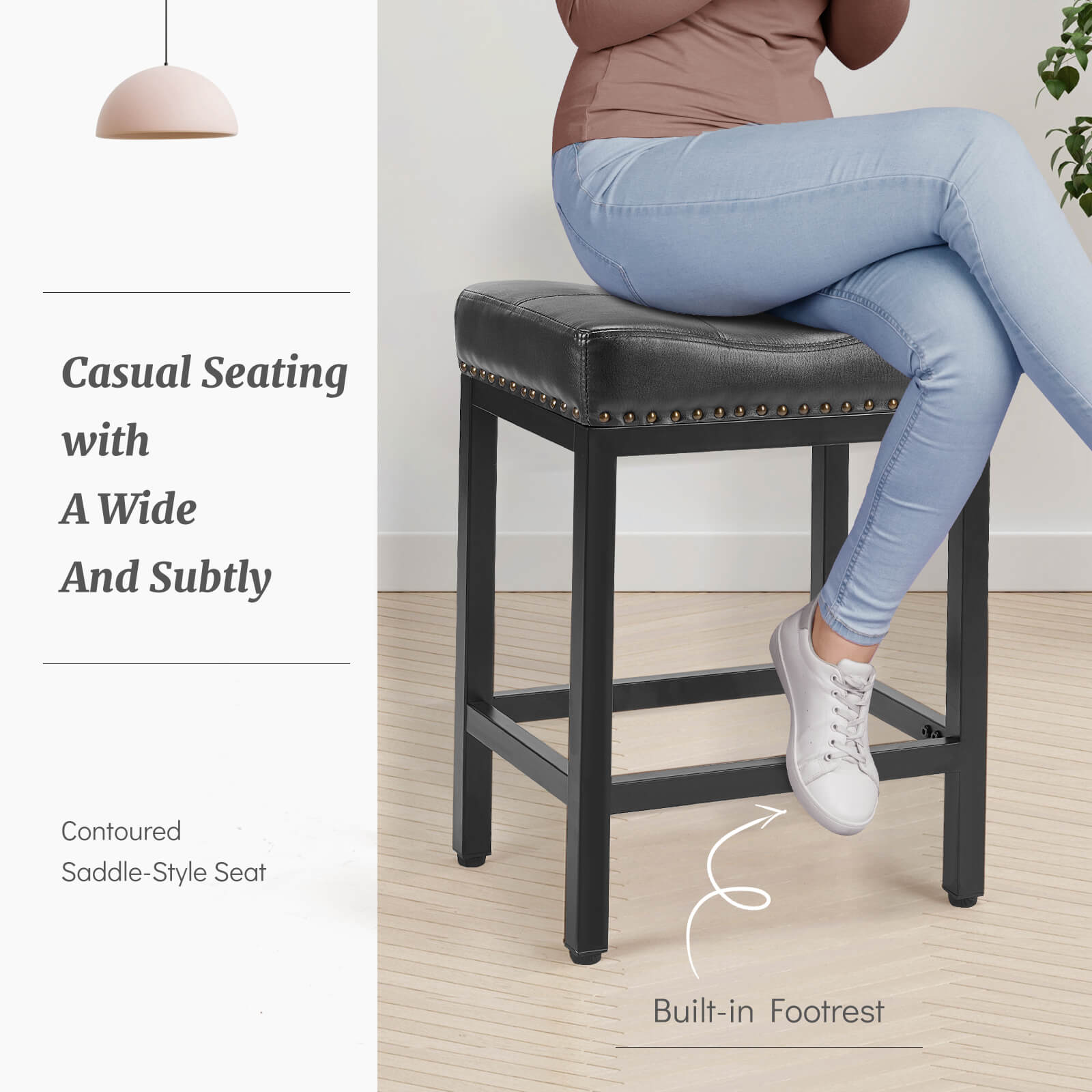 Ergonomic Saddle Bar Stool, Soft Cushion, Durable for Home Dining