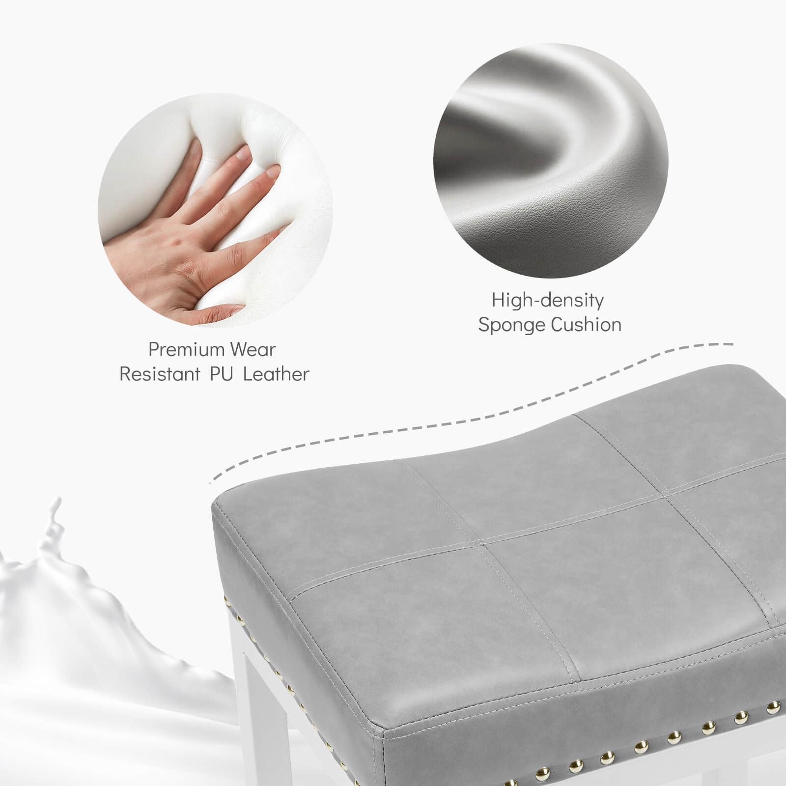 Ergonomic Saddle Bar Stool, Soft Cushion, Durable for Home Dining