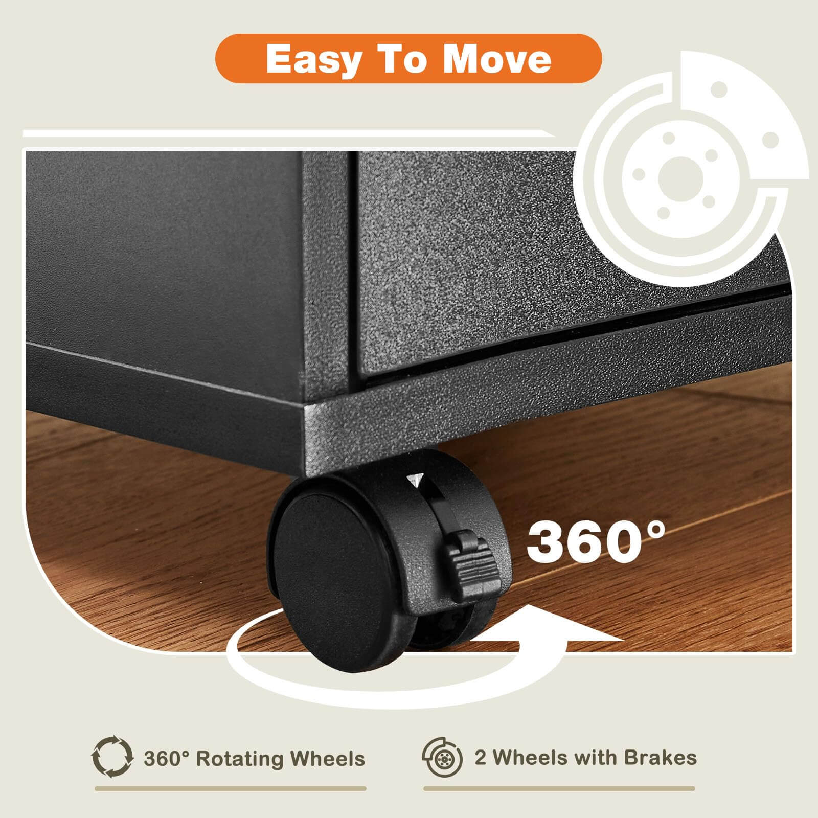 Versatile Mobile Storage Dresser Cabinet with Durable Drawers and Wheels