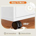 Versatile Mobile Storage Dresser Cabinet with Durable Drawers and Wheels