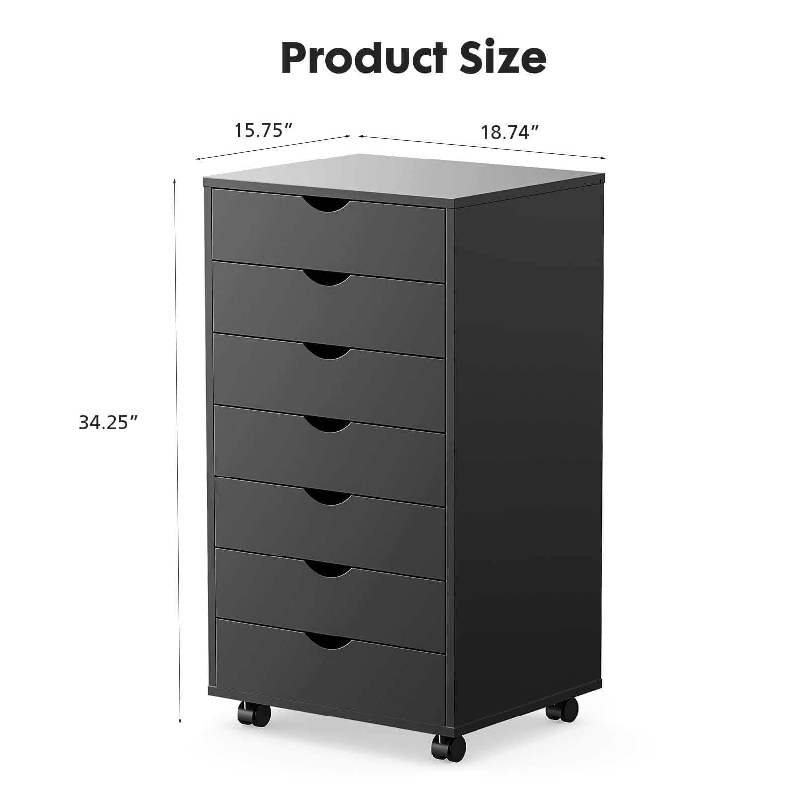 Versatile Mobile Storage Dresser Cabinet with Durable Drawers and Wheels