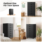 Versatile Mobile Storage Dresser Cabinet with Durable Drawers and Wheels