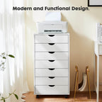 Versatile Mobile Storage Dresser Cabinet with Durable Drawers and Wheels