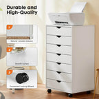 Versatile Mobile Storage Dresser Cabinet with Durable Drawers and Wheels
