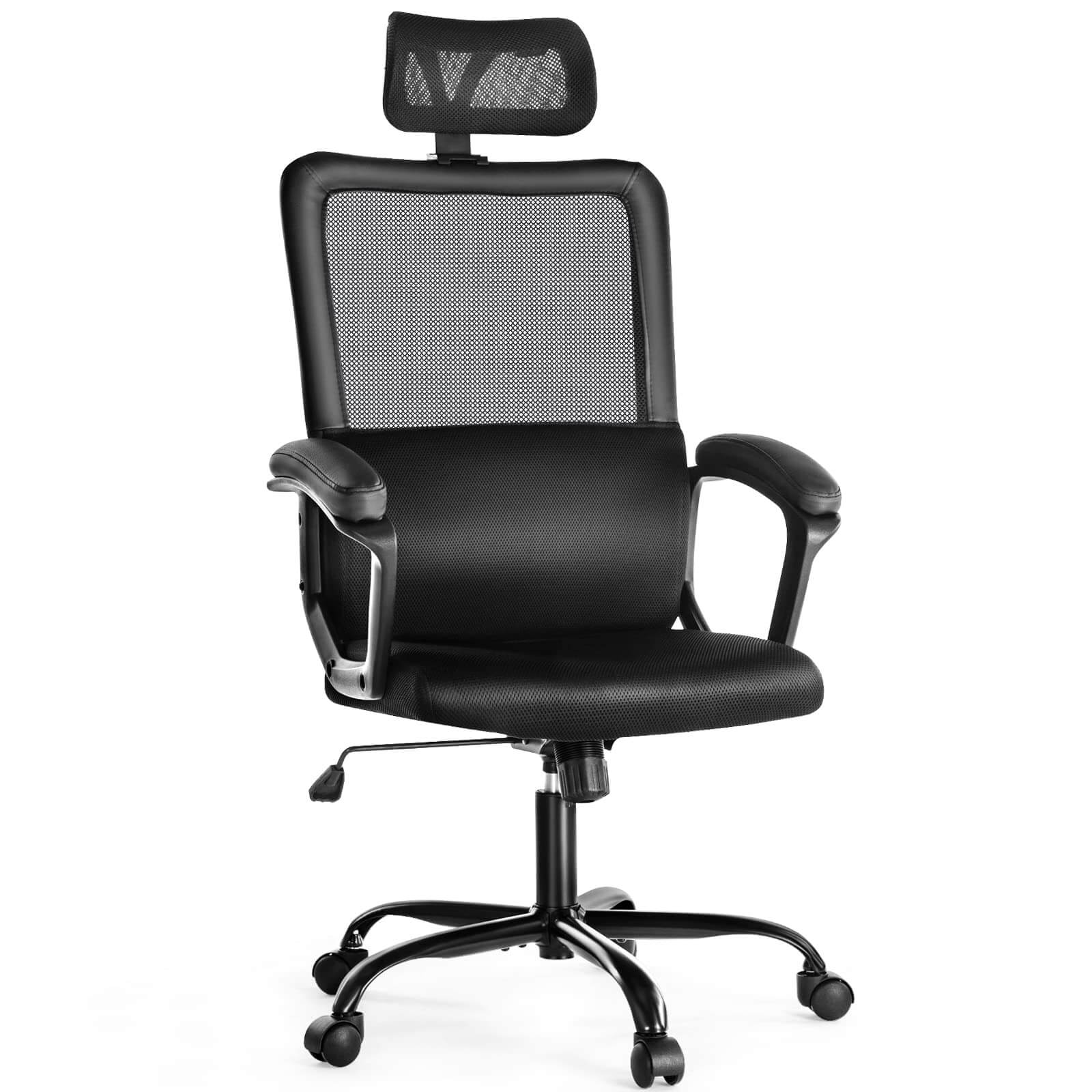 Ergonomic High-Back Mesh Office Chair with Adjustable Lumbar Support and Headrest