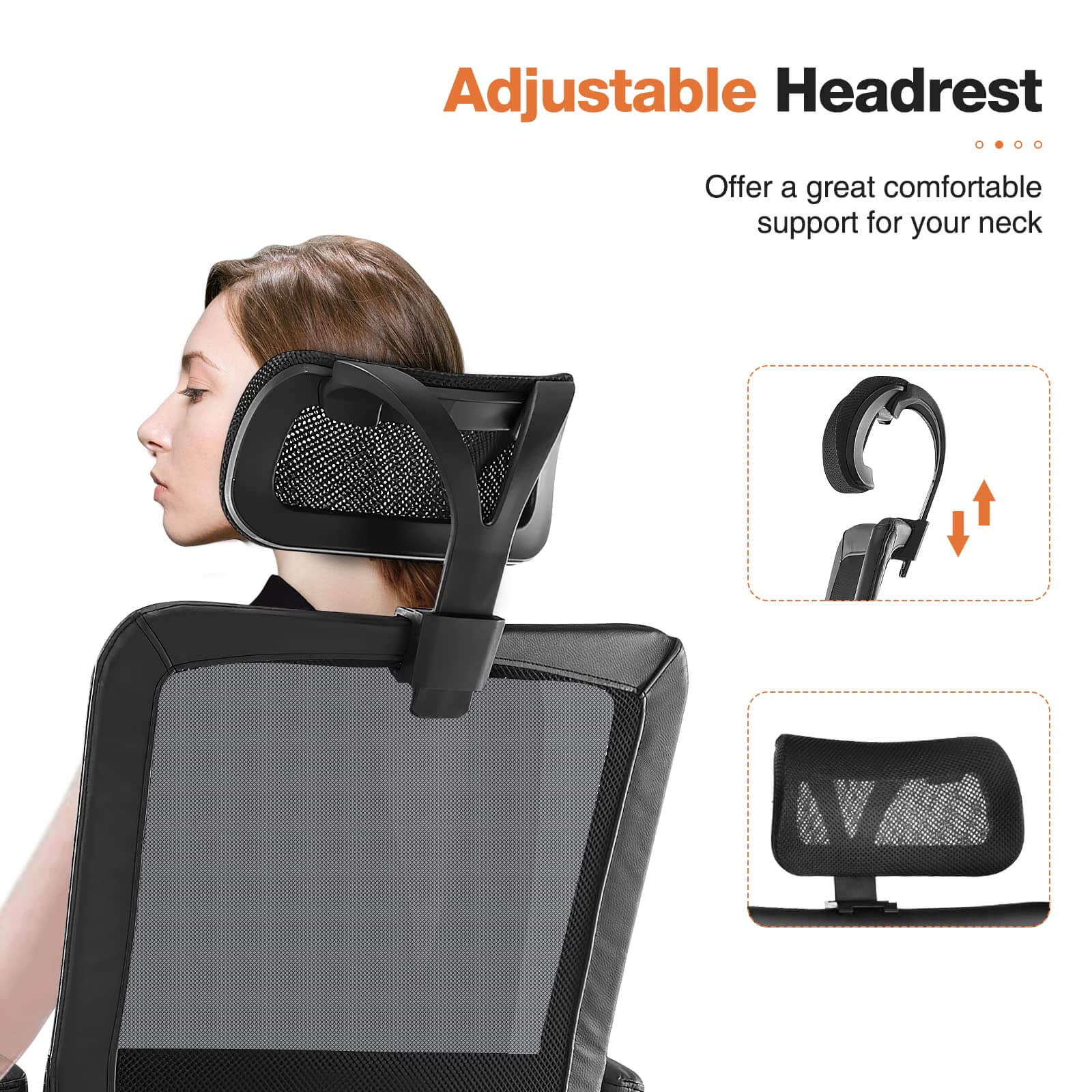 Ergonomic High-Back Mesh Office Chair with Adjustable Lumbar Support and Headrest
