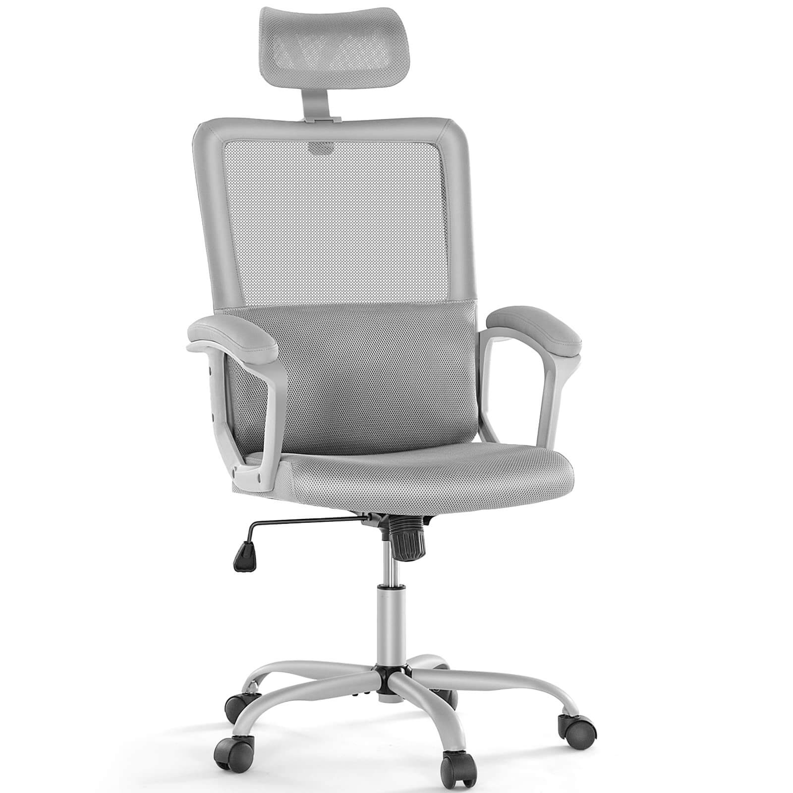 Ergonomic High-Back Mesh Office Chair with Adjustable Lumbar Support and Headrest