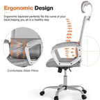 Ergonomic High-Back Mesh Office Chair with Adjustable Lumbar Support and Headrest