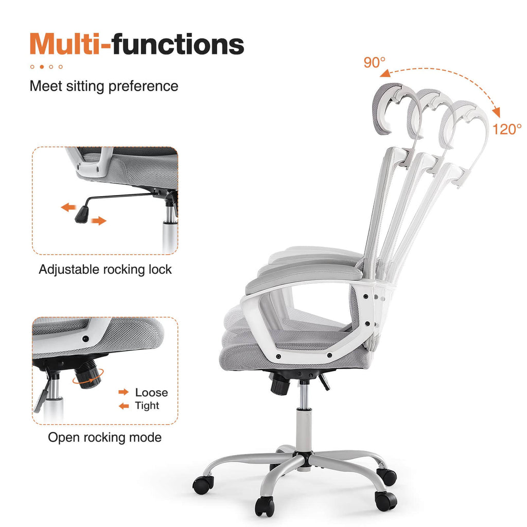 Ergonomic High-Back Mesh Office Chair with Adjustable Lumbar Support and Headrest
