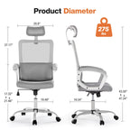 Ergonomic High-Back Mesh Office Chair with Adjustable Lumbar Support and Headrest
