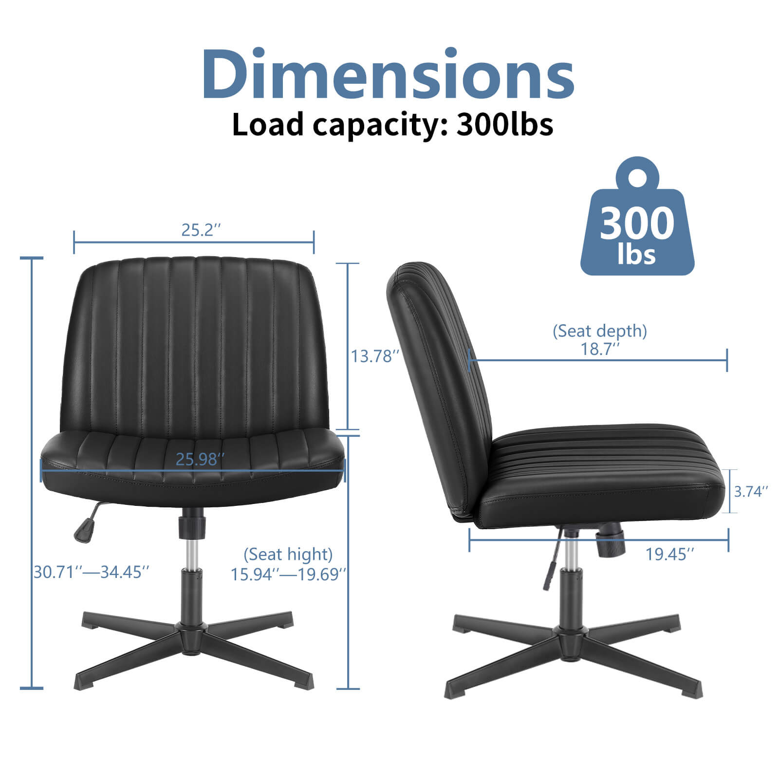 Ergonomic Swivel Office Chair with Lumbar Support, Adjustable Comfort