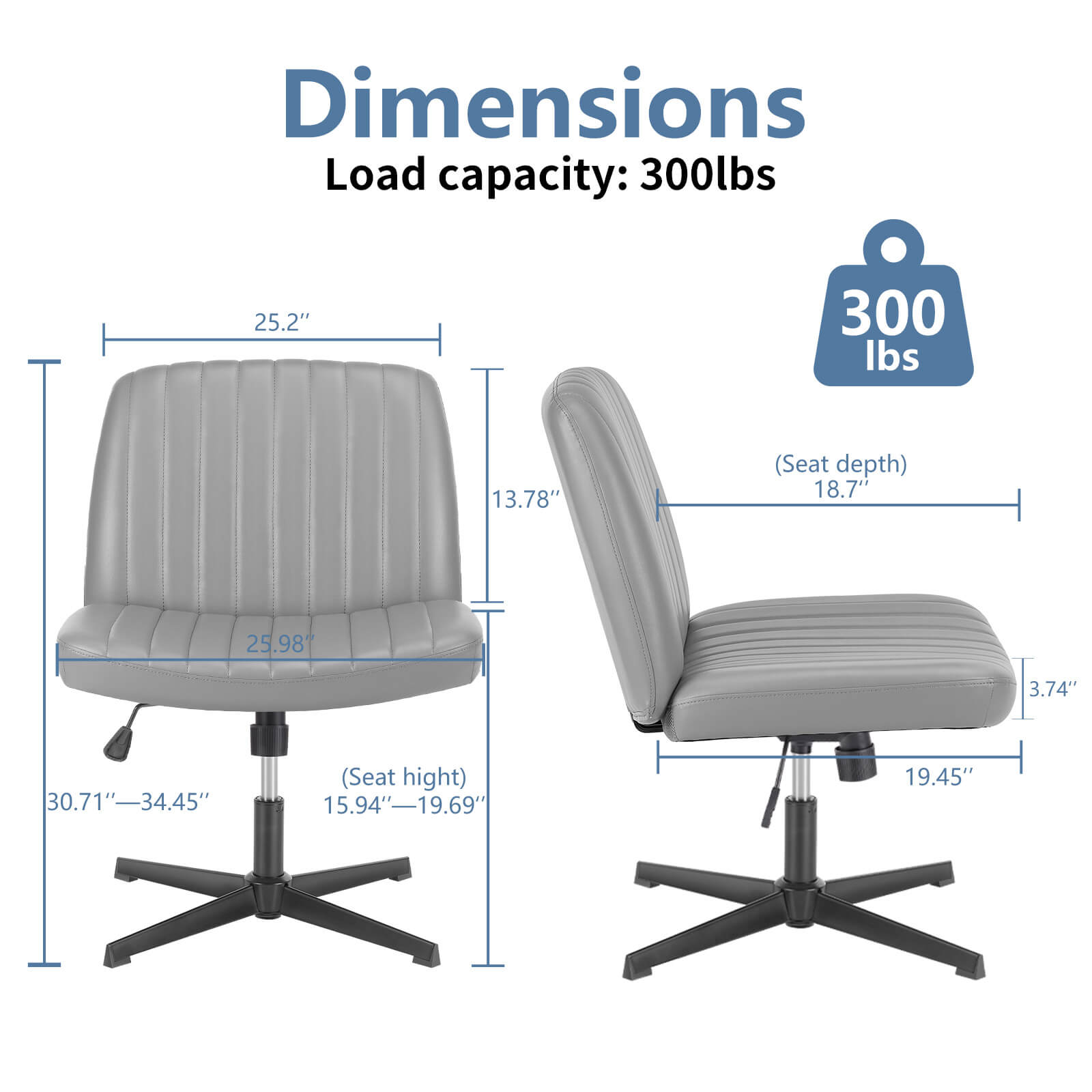 Ergonomic Swivel Office Chair with Lumbar Support, Adjustable Comfort