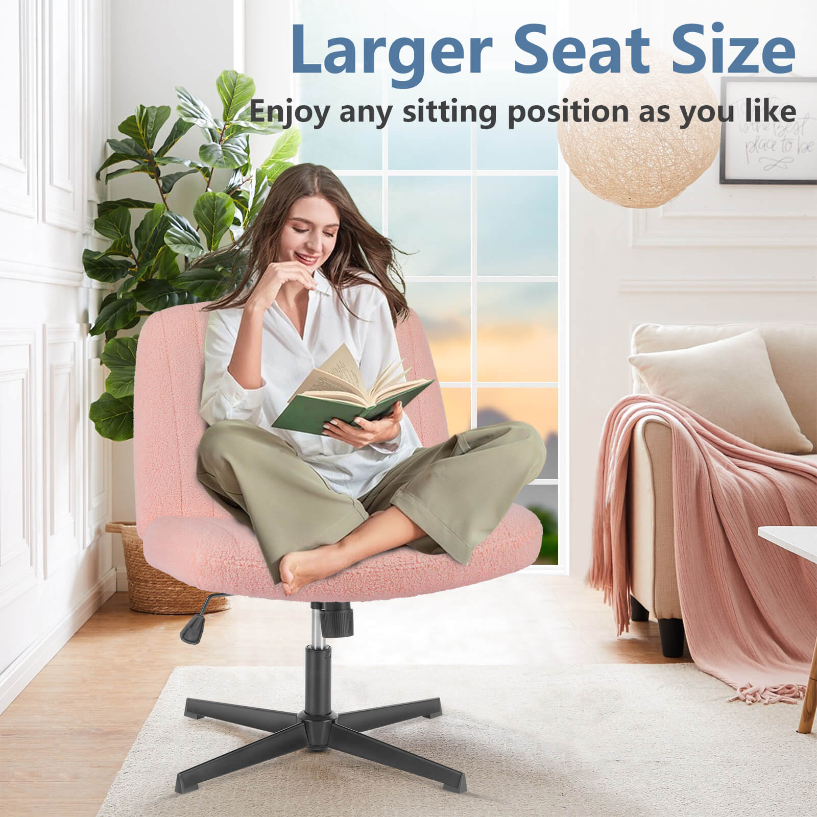 Ergonomic Swivel Office Chair with Lumbar Support, Adjustable Comfort