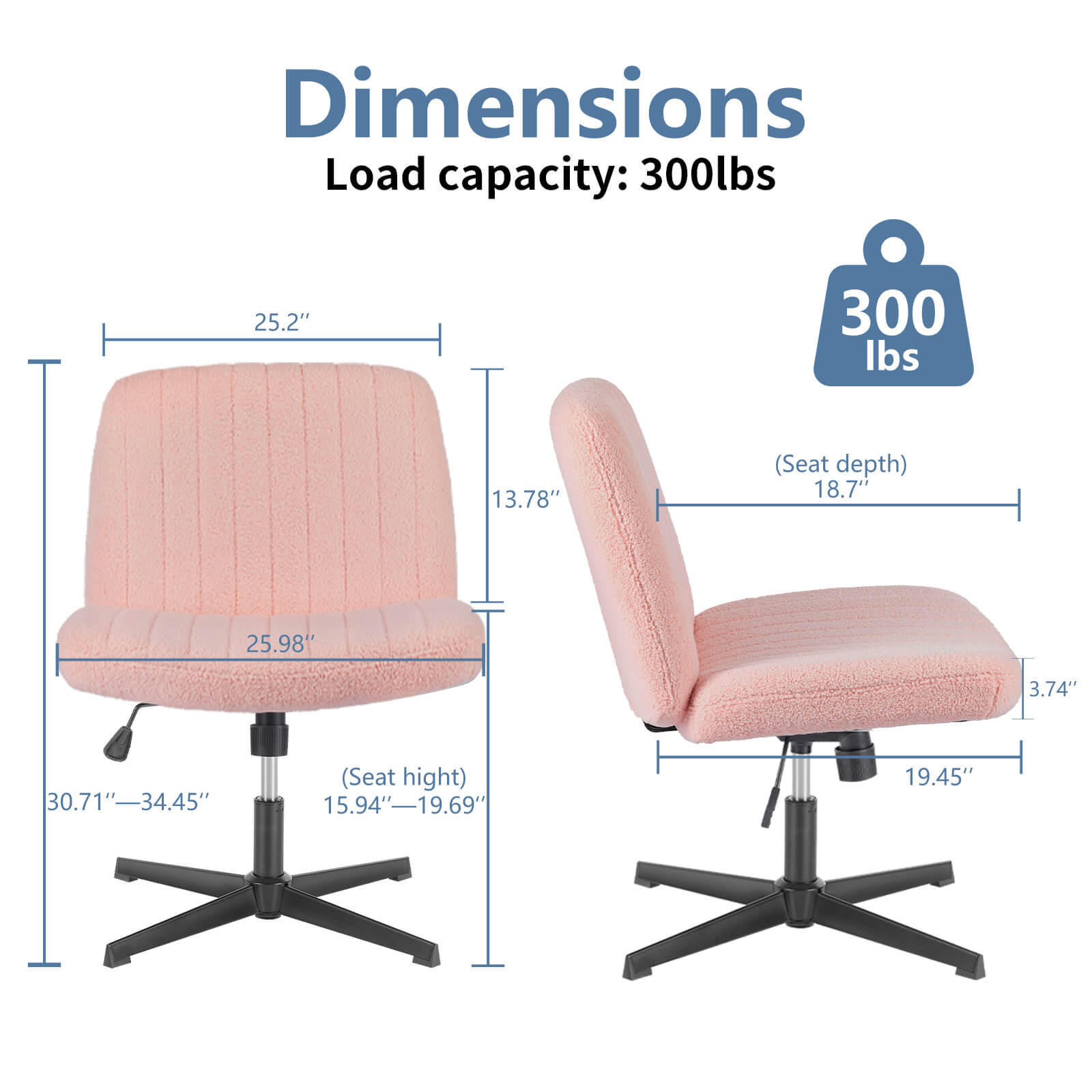 Ergonomic Swivel Office Chair with Lumbar Support, Adjustable Comfort