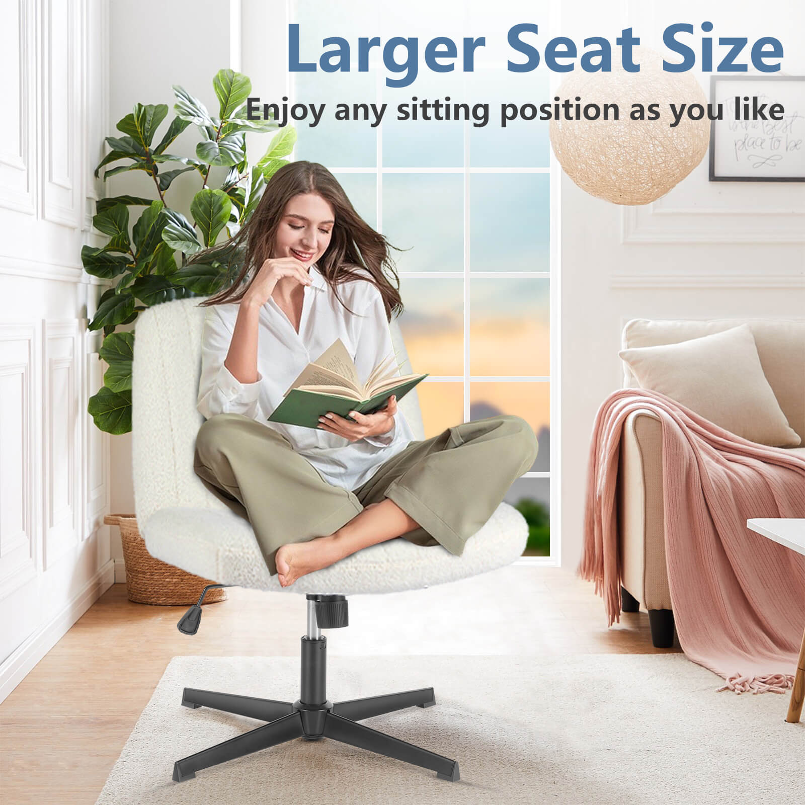 Ergonomic Swivel Office Chair with Lumbar Support, Adjustable Comfort