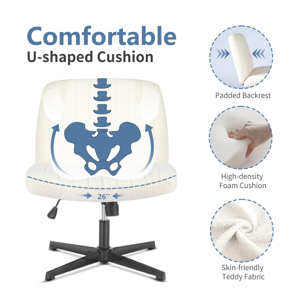 Ergonomic Swivel Office Chair with Lumbar Support, Adjustable Comfort