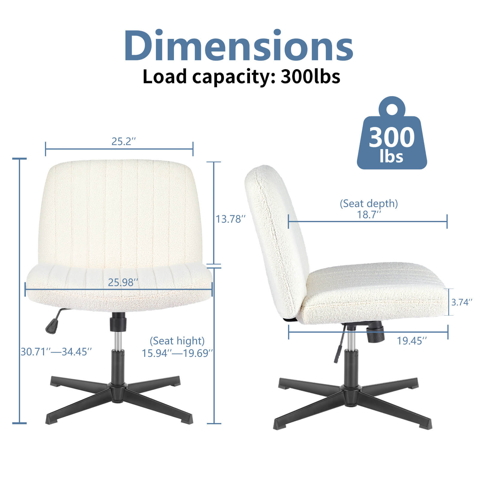 Ergonomic Swivel Office Chair with Lumbar Support, Adjustable Comfort