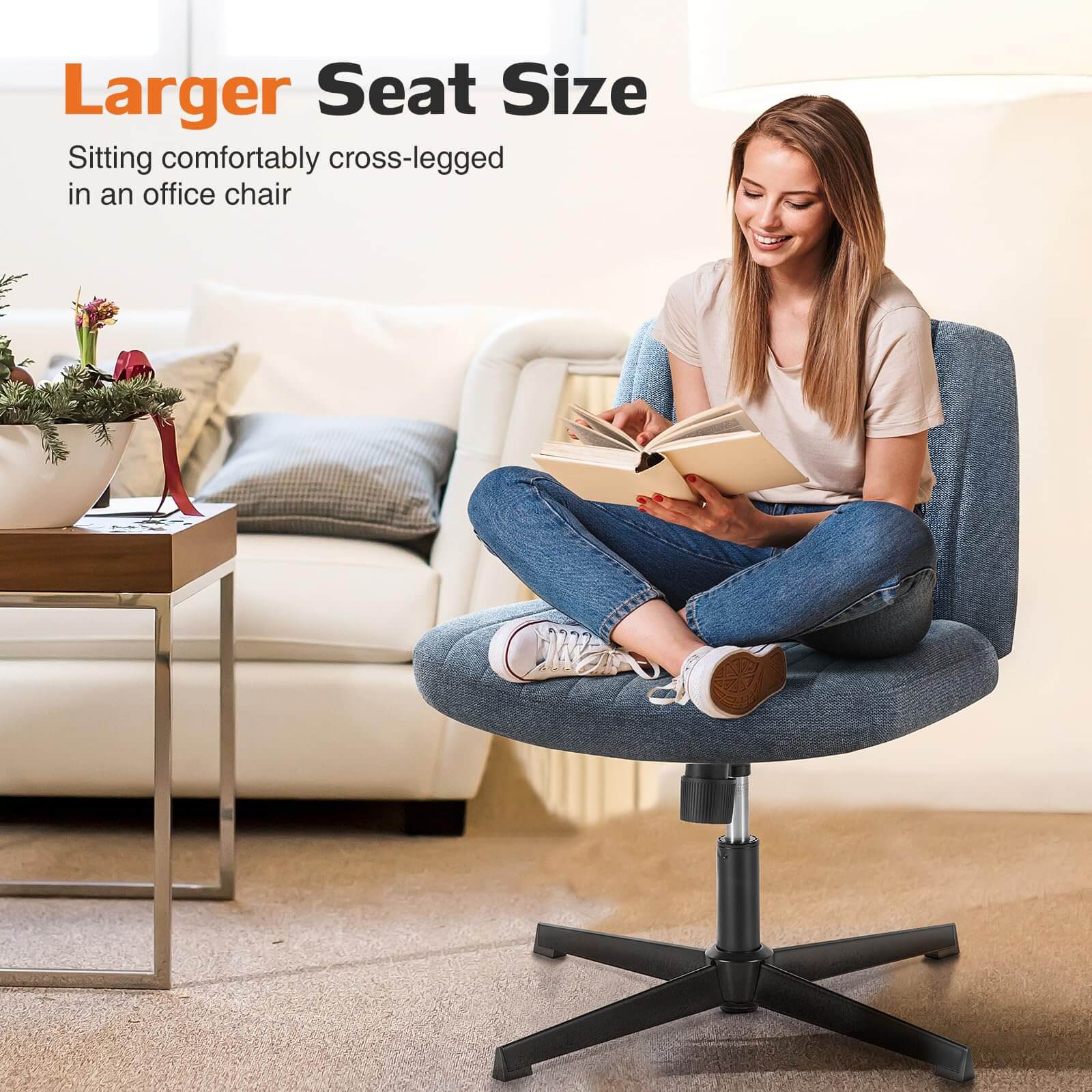 Ergonomic Swivel Office Chair with Lumbar Support, Adjustable Comfort