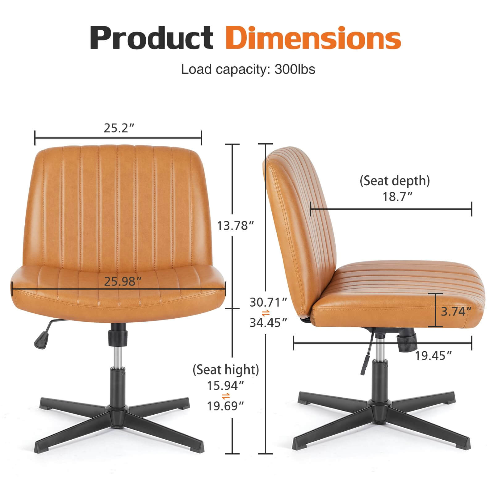 Ergonomic Swivel Office Chair with Lumbar Support, Adjustable Comfort