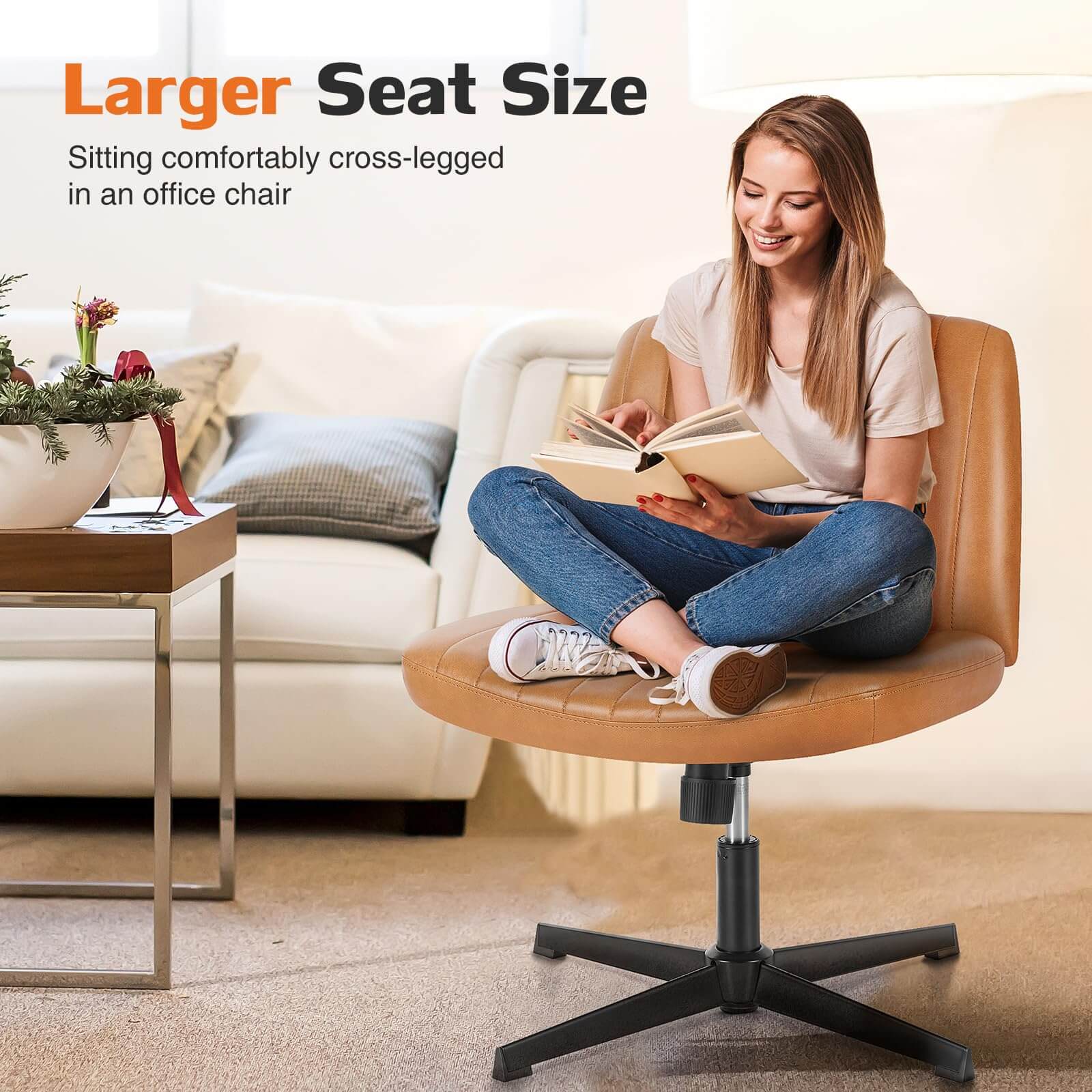 Ergonomic Swivel Office Chair with Lumbar Support, Adjustable Comfort