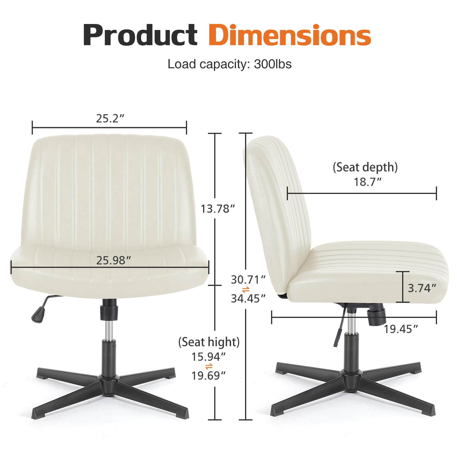 Ergonomic Swivel Office Chair with Lumbar Support, Adjustable Comfort