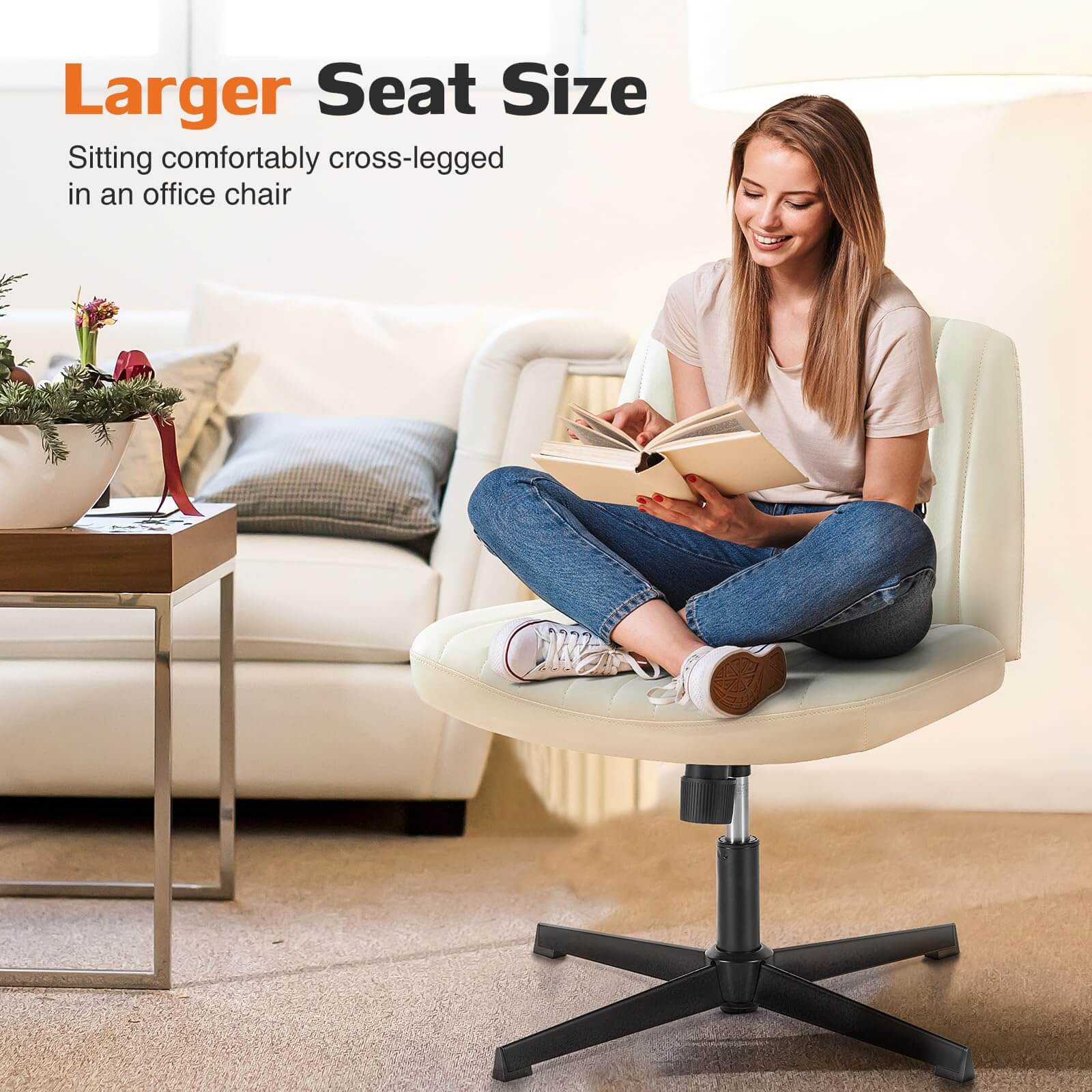Ergonomic Swivel Office Chair with Lumbar Support, Adjustable Comfort