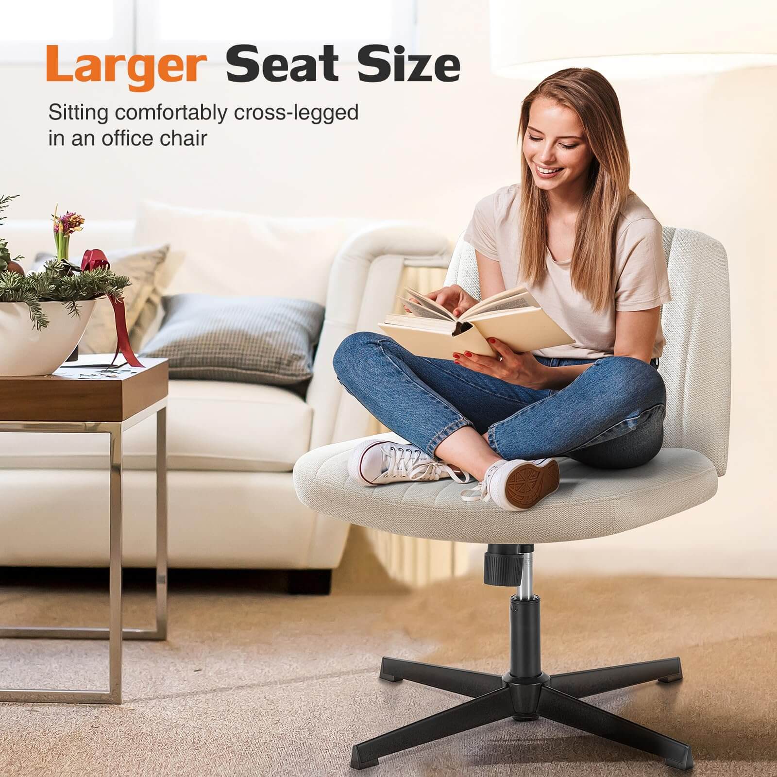 Ergonomic Swivel Office Chair with Lumbar Support, Adjustable Comfort